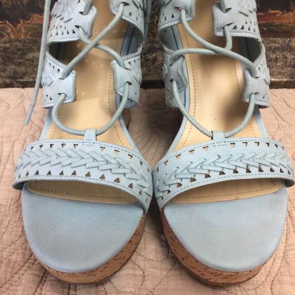 Marc Fisher Light Blue Suede Wedges, Size 8 - Picture 8 of 8